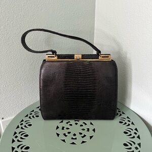 Vintage 1950s elegant Bellastone crocodile Handbag Purse
